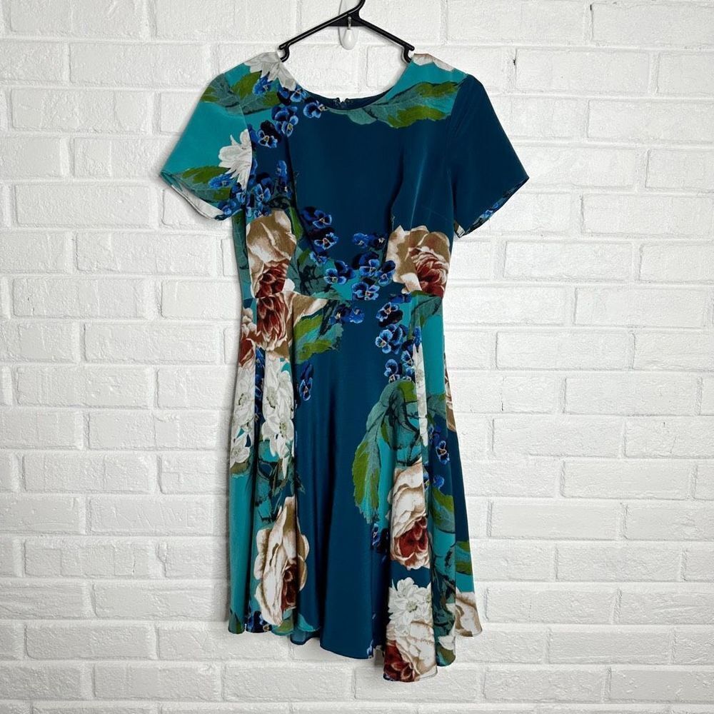 Corey Lynn Calter Paeonia Blue Floral A-Line Dress size 2